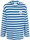 Charles Jeffrey Loverboy Envelope Neck Striped Sweatshirt In Blue