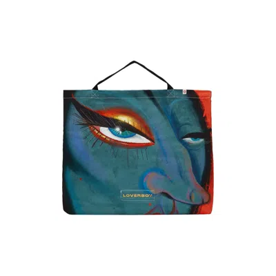 Pre-owned Charles Jeffrey Loverboy Face Print Tote 'blueface' | Men's Size Onesize