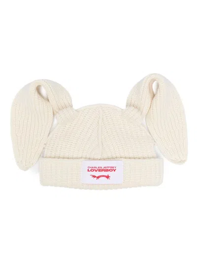 Charles Jeffrey Loverboy Floppy-bunny-ears Beanie In Neutrals