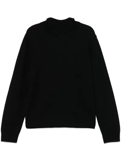 Charles Jeffrey Loverboy Fluffy Ears Balaclava Sweater In Black