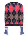 Charles Jeffrey Loverboy Fluffy Gloves Sweater In Multicolor Nylon Diamond Pattern