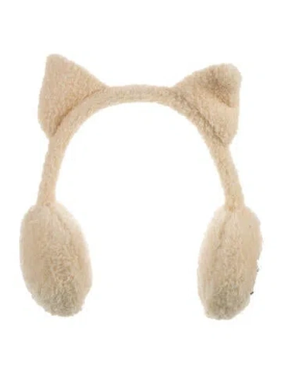 Pre-owned Charles Jeffrey Loverboy Fluffy Overhead Ear Warmer W/tags In Neutrals