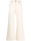 Charles Jeffrey Loverboy Golden Jacquard Wide-leg Jeans In Neutrals