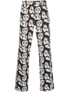 Charles Jeffrey Loverboy Black Art Face Print Straight-leg Jeans In White