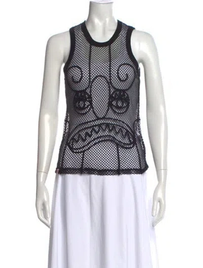 Pre-owned Charles Jeffrey Loverboy Graphic Print Crew Neck Top In White