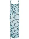 Charles Jeffrey Loverboy Graphic-print Mesh Dress In Blau