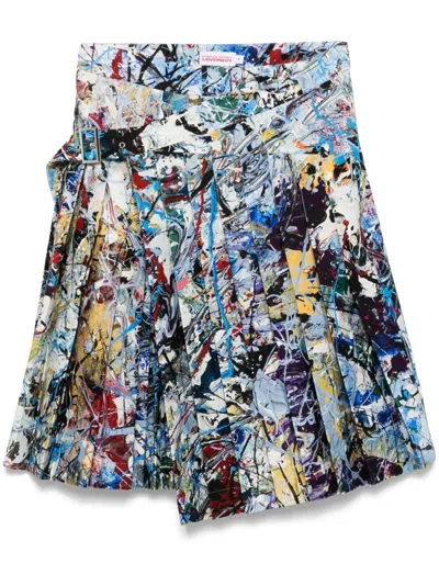 Charles Jeffrey Loverboy Graphic-print Mini Skirt In Blue