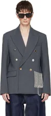 Charles Jeffrey Loverboy Gray Edinburgh Blazer In Green