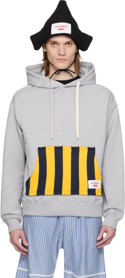 Charles Jeffrey Loverboy Gray Patch Ears Hoodie In Grey