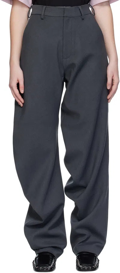 Charles Jeffrey Loverboy Gray Topsy Turvy Trousers In Black