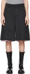 Charles Jeffrey Loverboy Gray Wide Tailored Shorts In Black