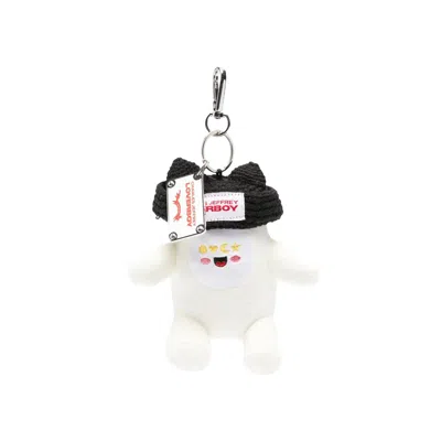 Pre-owned Charles Jeffrey Loverboy Gromlin Plush Keyring 'black/white' | Men's Size Onesize
