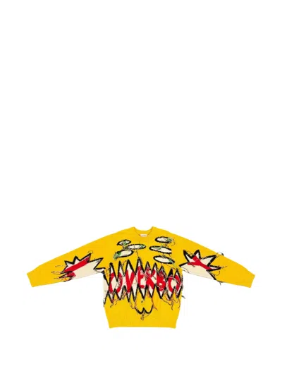 Charles Jeffrey Loverboy Guddle Logo-detail Sweater In Yellow