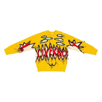 Pre-owned Charles Jeffrey Loverboy Guddle Logo Jumper 'yellow' | Men's Size Xxl