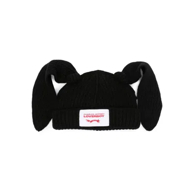 Charles Jeffrey Loverboy Chunky Rabbit Beanie In Black