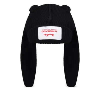 Charles Jeffrey Loverboy Chunky Rabbit Beanie In Black