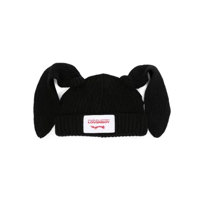 Charles Jeffrey Loverboy Chunky Rabbit Beanie In Black