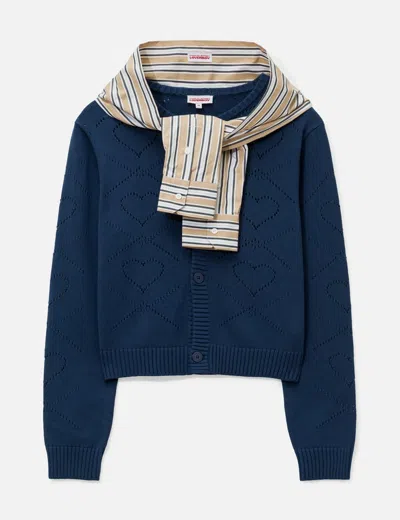 Charles Jeffrey Loverboy Button-up Cardigan In Blue