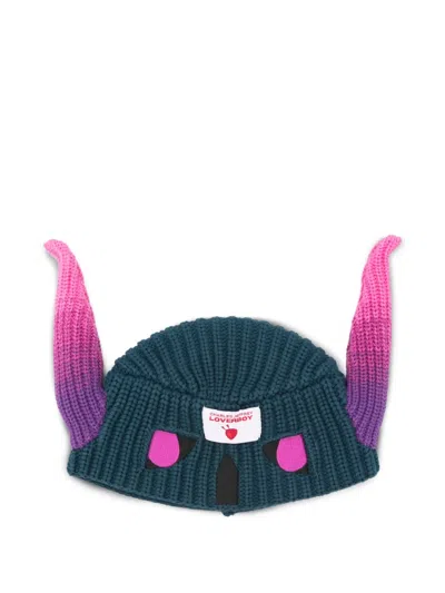 Charles Jeffrey Loverboy Horn-detail Knit Beanie In Neutral