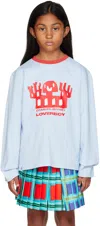 Charles Jeffrey Loverboy Kids Blue Printed Long Sleeve T-shirt In Blwred
