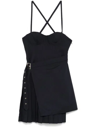 Charles Jeffrey Loverboy Kilt Mini Dress In Blue