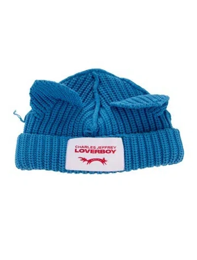 Pre-owned Charles Jeffrey Loverboy Knit Beanie In Blue