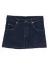 Charles Jeffrey Loverboy Knit-pocket Denim Mini Skirt In Blue