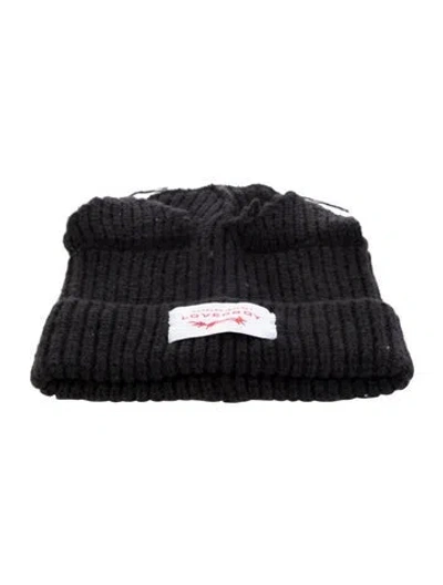 Pre-owned Charles Jeffrey Loverboy Knitted Beanie In Black