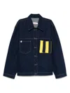 Charles Jeffrey Loverboy Knitted-patch Denim Jacket In Blue