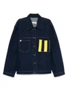 Charles Jeffrey Loverboy Knitted-patch Denim Jacket In Blue