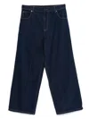 Charles Jeffrey Loverboy Knitted-patch Wide-leg Jeans In Blue