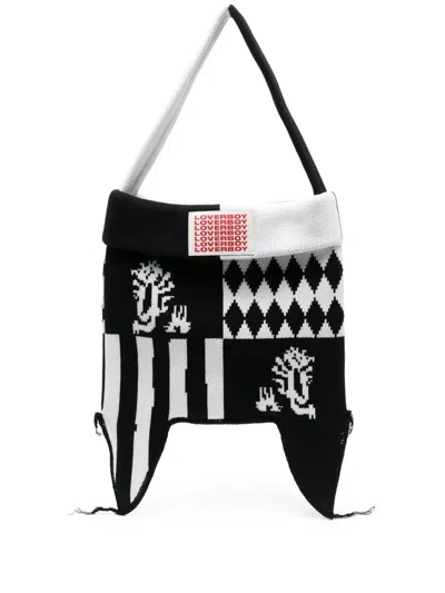 Charles Jeffrey Loverboy Knitted Shoulder Bag In 白色