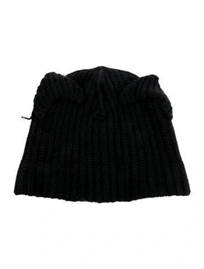 Pre-owned Charles Jeffrey Loverboy Lambswool Beanie In Black