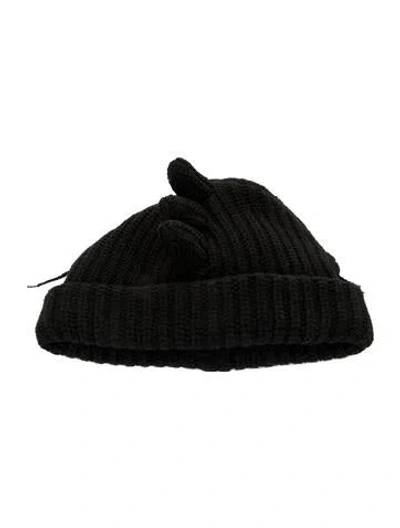 Pre-owned Charles Jeffrey Loverboy Lambswool Blend Knit Beanie In Black