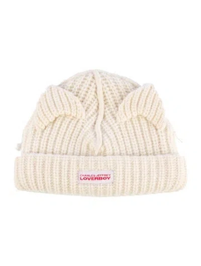 Pre-owned Charles Jeffrey Loverboy Lambswool Knit Beanie In Neutral