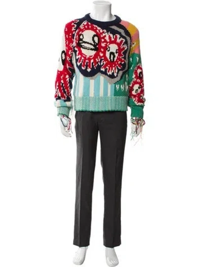 Pre-owned Charles Jeffrey Loverboy Lambswool Printed Pullover In Multi