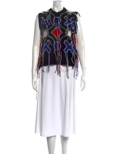 Pre-owned Charles Jeffrey Loverboy Lambswool Printed Sweater In Black