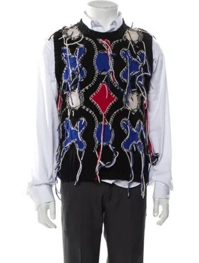 Pre-owned Charles Jeffrey Loverboy Lambswool Printed Sweater Vest In Multi