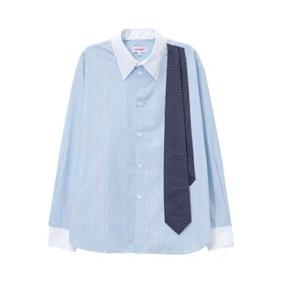 Pre-owned Charles Jeffrey Loverboy Late To Work Shirt 'blue Stripe' | Men's Size Xl