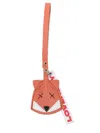 Charles Jeffrey Loverboy Leather Keyring In Orange