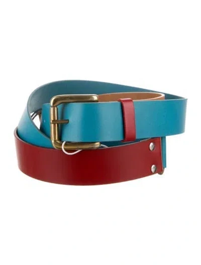 Pre-owned Charles Jeffrey Loverboy Leather Waist Belt W/ Tags In Blue