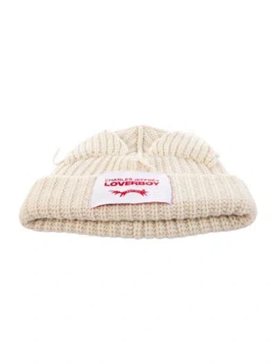 Pre-owned Charles Jeffrey Loverboy Logo Beanie In Neutral