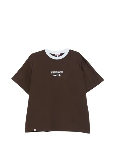 Charles Jeffrey Loverboy Logo-embroidered T-shirt In Brown