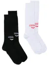 Charles Jeffrey Loverboy Logo-intarsia Cotton Blend Socks (set Of Two) In White