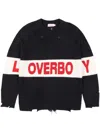 Charles Jeffrey Loverboy Black Distressed Loverboy Logo Sweater In Black