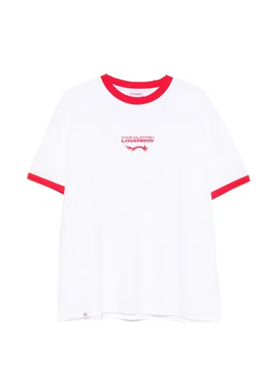 Charles Jeffrey Loverboy Logo-embroidered Ringer T-shirt In White