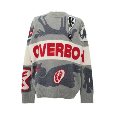 Pre-owned Charles Jeffrey Loverboy Loverboy Logo Jumper 'greyscale' | Men's Size L