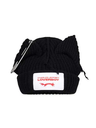 Charles Jeffrey Loverboy Men's Clash Of Clans X  Chunky Punk Ears Beanie In Black