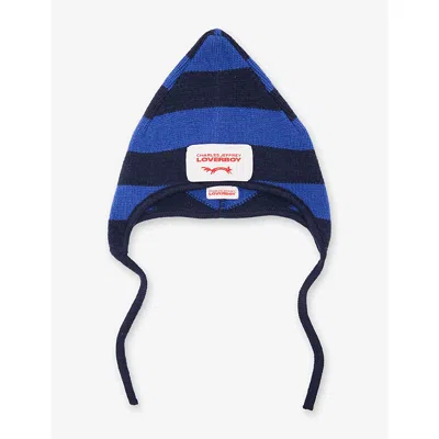 Charles Jeffrey Loverboy Mens Spike Striped Wool-blend Bonnet Blue, Navy Stripe