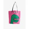 Charles Jeffrey Loverboy Mens Pink T-rex Graphic Cotton Knitted Tote Bag In Multi